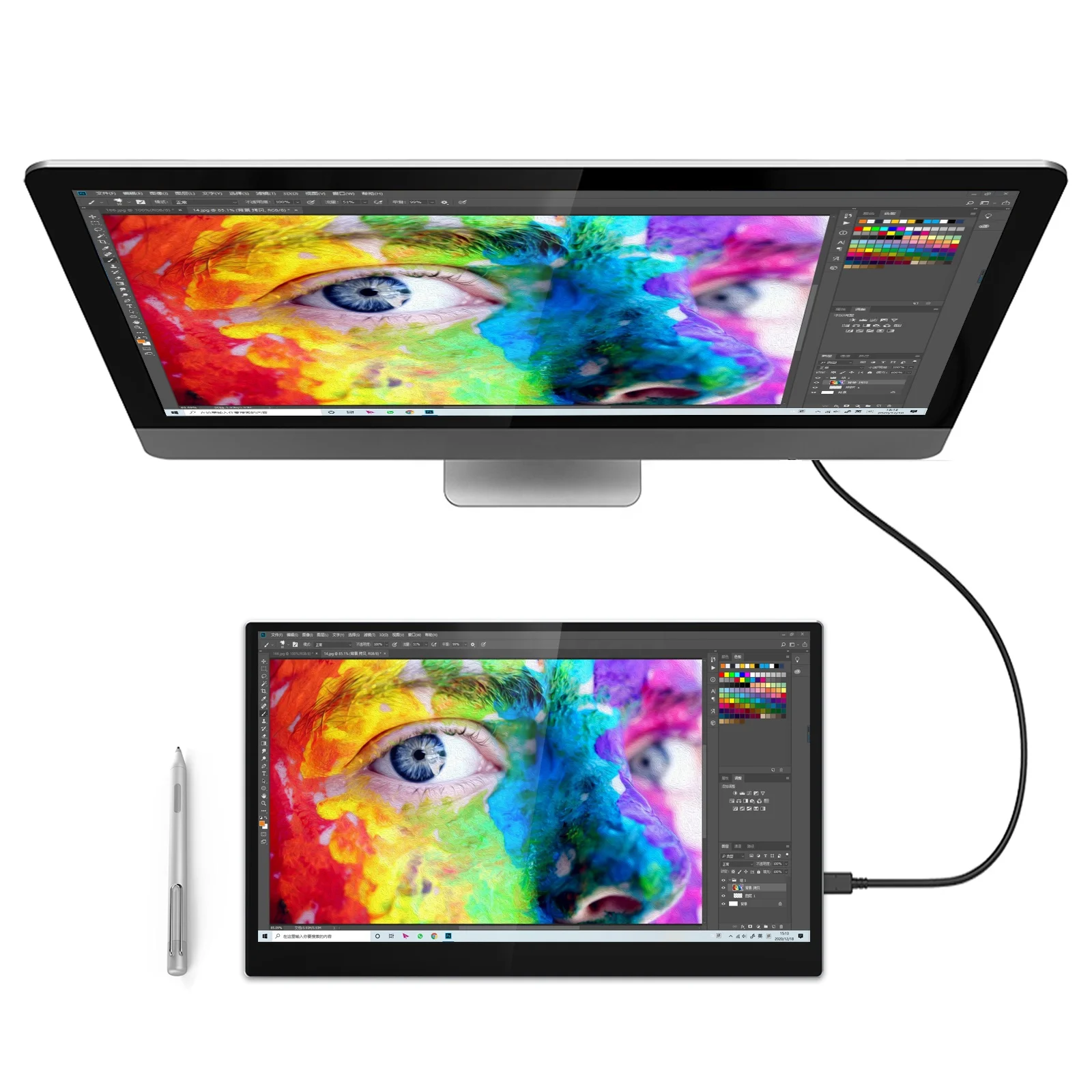 

Digital Drawing Tablet with Touch Screen, 13.3 Inch Graphics Monitor Pen Display for Art and Animation Beginners