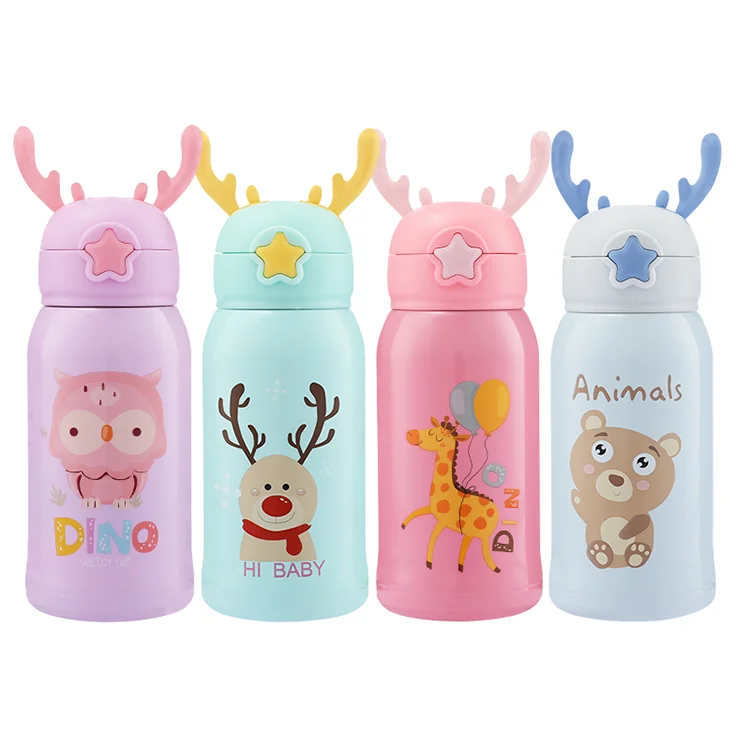 

2021 Newest Design Cute Water Bottle Kids Insulated Water Bottle For Children, Steel