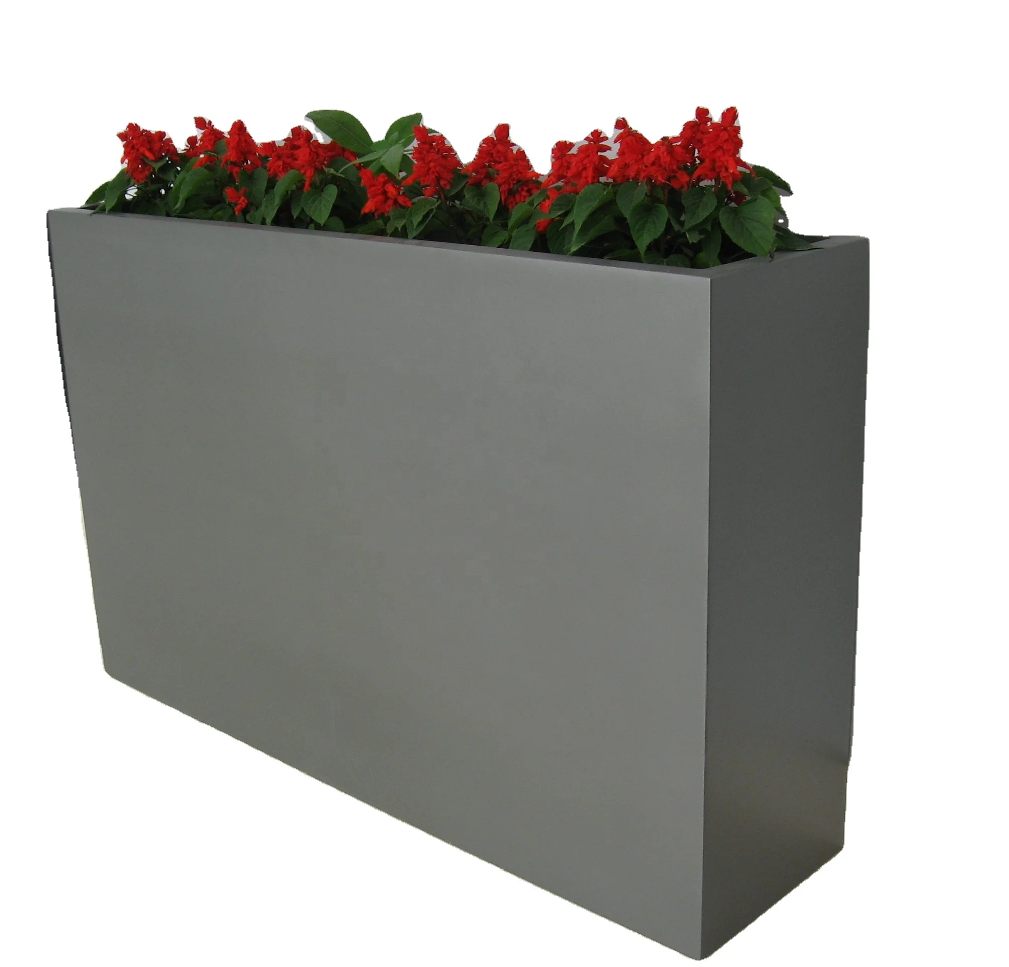 

Factory direct sales light weight high strength waterproof durable rectangle fiberglass resin planter for outdoor, White, black, green, silver ,yellow etc.