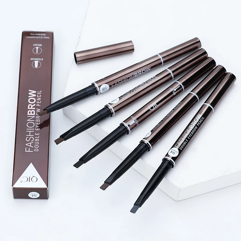 

High Quality Double Head Automatic Slim Powder Waterproof Private Label Eye Brow Eyebrow Pencil With Brush