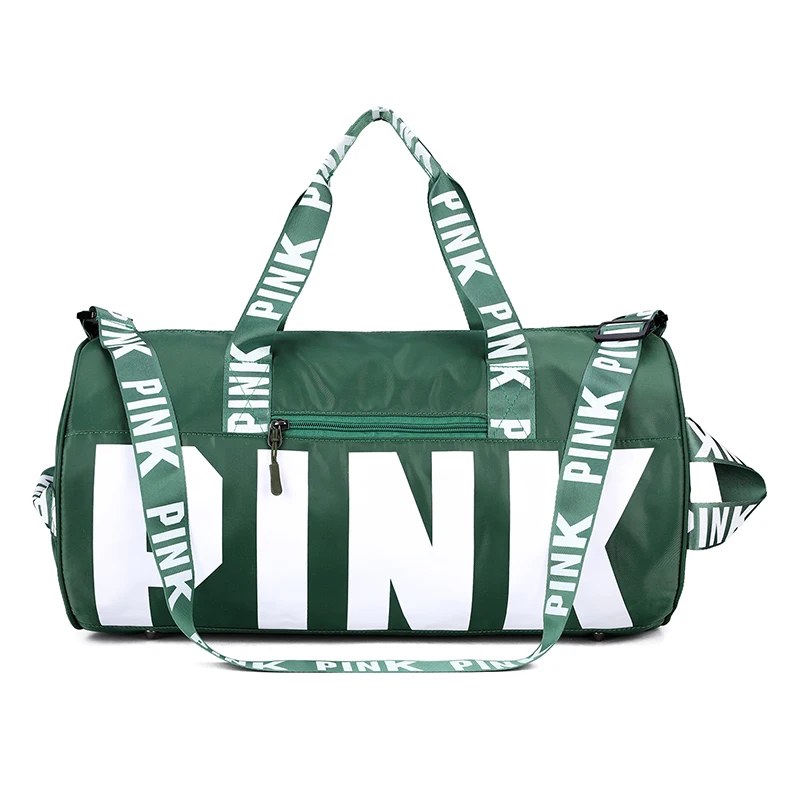 

2020 New Hot sale Custom logo Pink Duffle bag Wholesale Waterproof Polyester Gym Bag For Women travel Bag