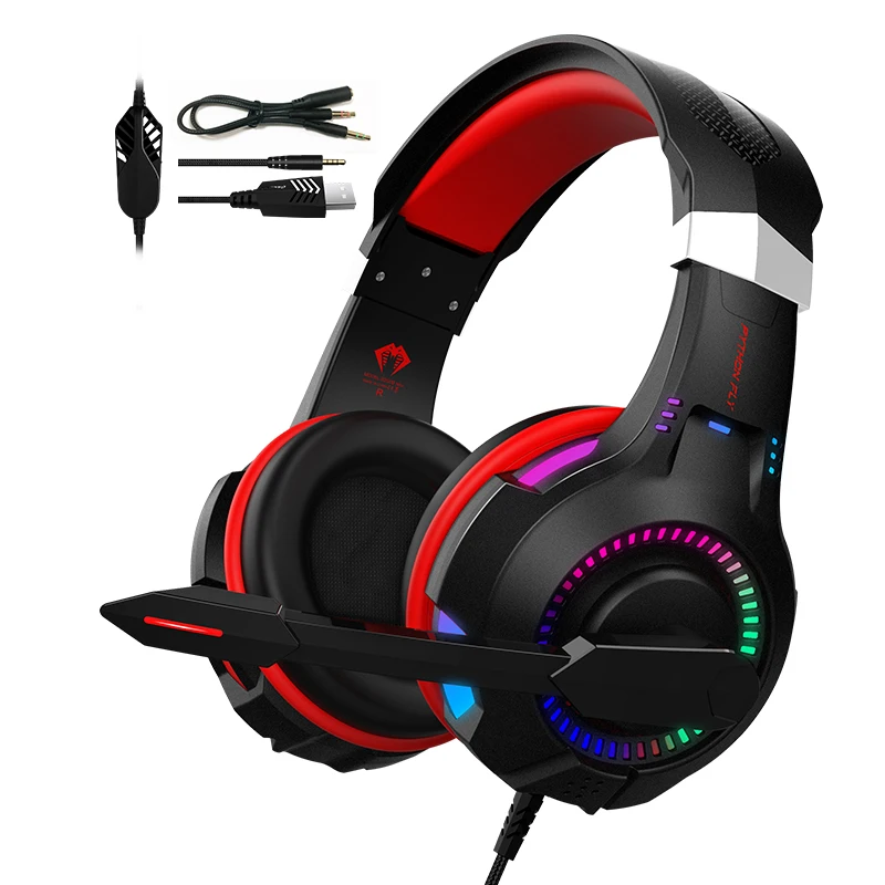 

Free Sample Audifonos Gamer PC 7.1 PS4 Earphones Headphones VR Headsets Gaming Headset Headphone With RGB LED Mic For Xbox