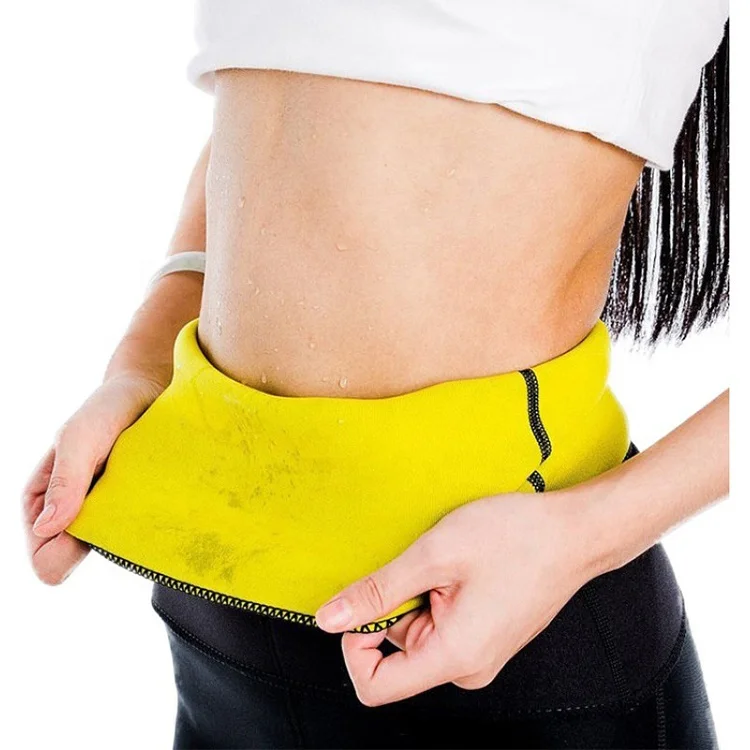 

Slimming Sweat Waist Belt Weight Loss Trimmer Band Ceinture De Sudation Neoprene Sauna Belt New for Women Customized Logo Accept, Black&yellow