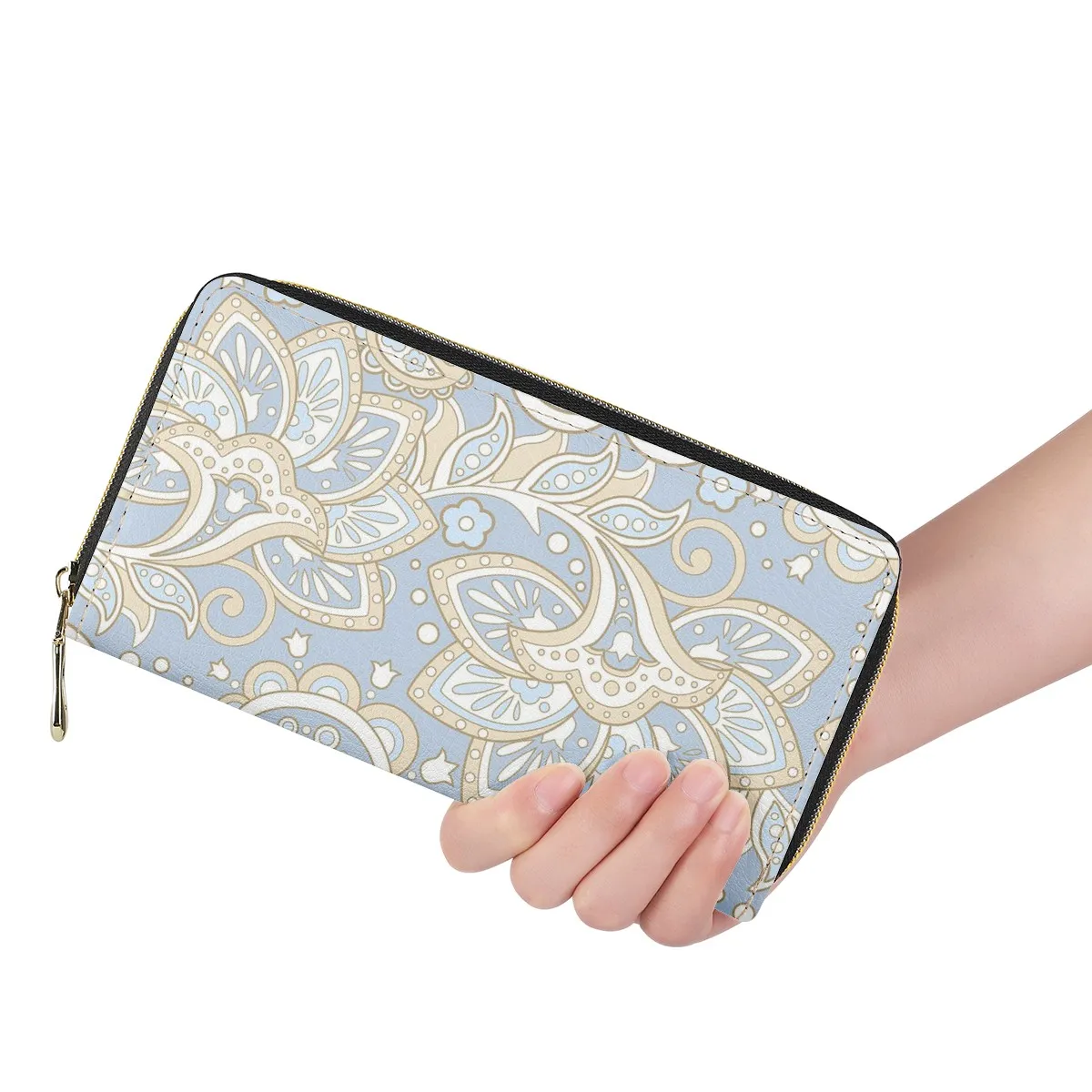 

Factory custom psychedelic hippie logo super long female wallet material leather waterproof or check receipt welcome to order, Customized/multicolors