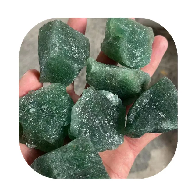 

Wholesale crystals raw healing spiritual gemstone natural green strawberry quartz crystal rough stone for gift
