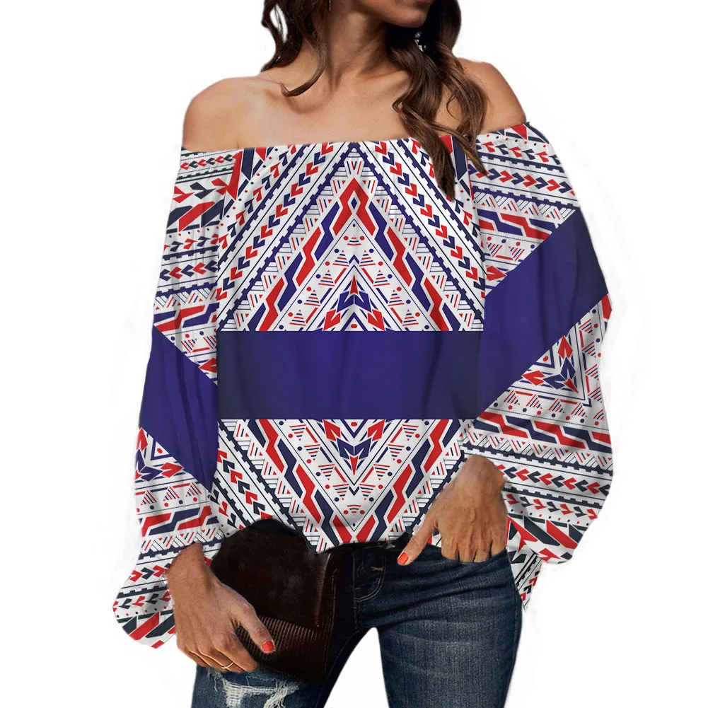 

Ladies Chiffon Top Polynesian Tribal Fashion Ethnic Style Blauses Plus Size Blusa Feminina Chiffon Shirt Streetwear Colorful, Customized color