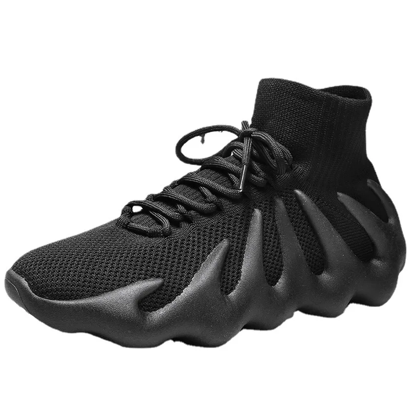 

Latest Designed Men High Top Basketball Sock Sneakers Soft Knitting Running Shoes, Picture color