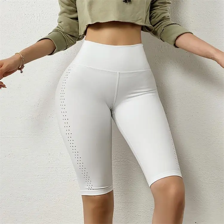 

custom logo seamless yoga pants high waist nude leggings Fifth pants Cropped pants shorts biker shorts yoga shorts for women