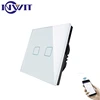 UK Standard 2 Gang 1 Way Zigbee Wireless Remote smart wall light Touch Switch