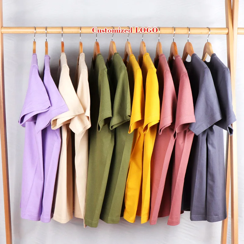 

High Quality Low OEM MOQ 230 grams 100% Cotton Custom Blank Plain Women's T Shirts Men's T-shirts Plus Size T Shirts, As show or custom