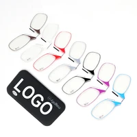 

slim reading glasses Portable foldaway clip on mini nose reading glasses Flexible Nose Resting Pinching Readers