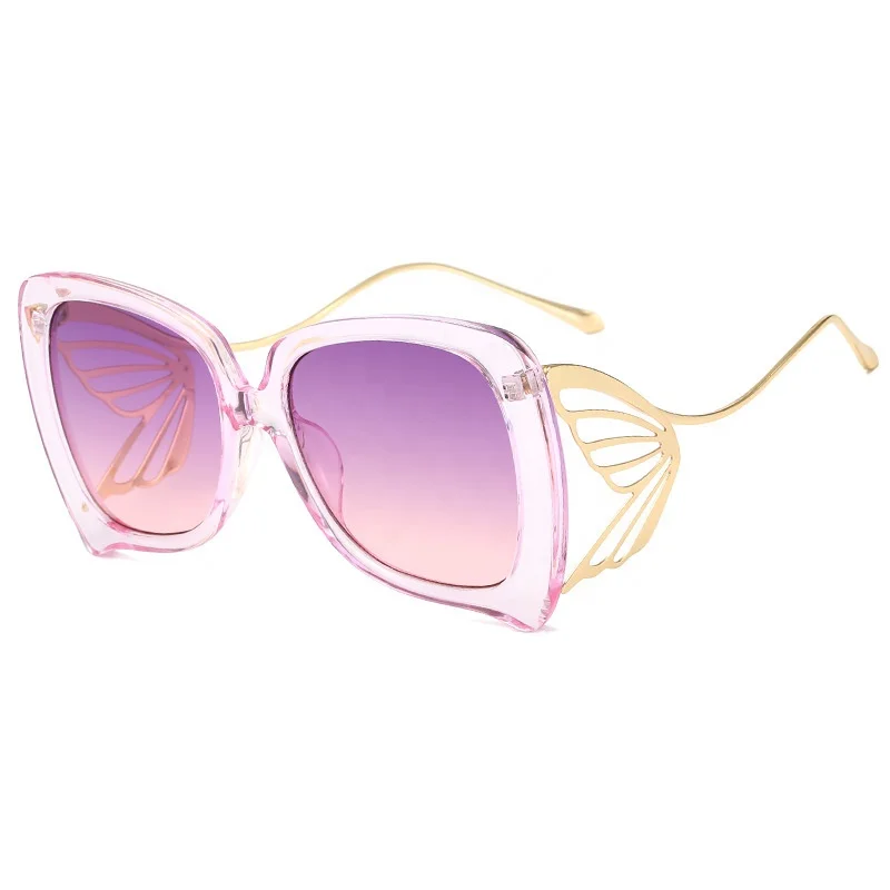 

MOCOO 2020 New metal butterfly style sunglasses high quality eyewear fashion personality oversized women sun glasses, As you see