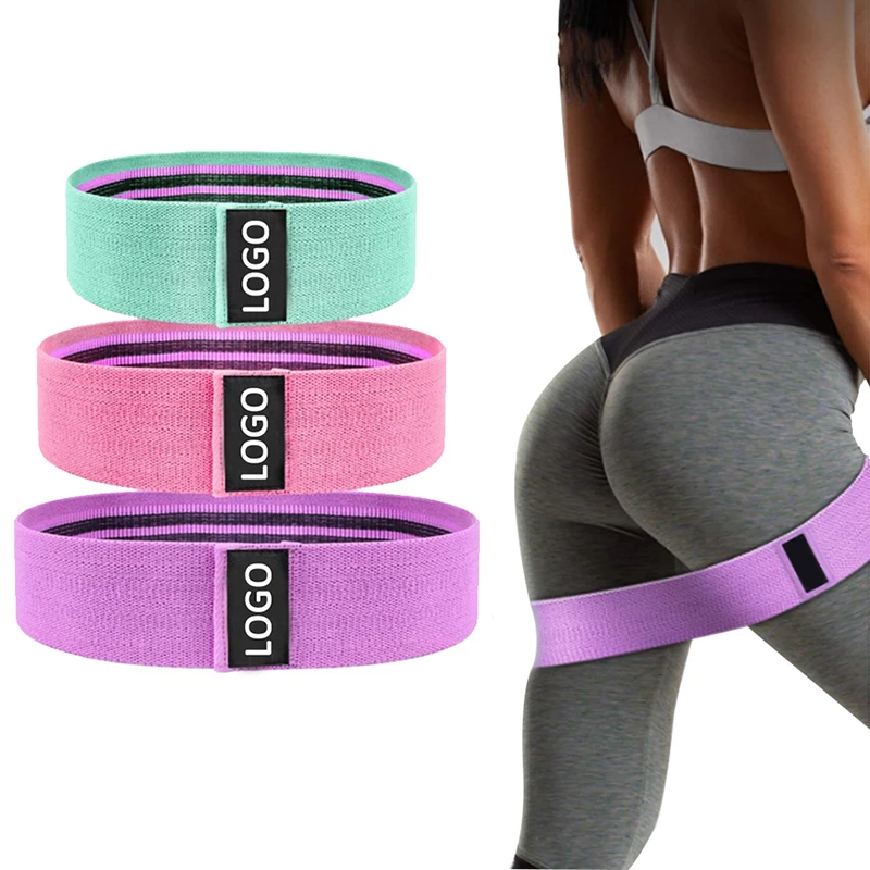 

Best Non-Slip Fabric Yoga Stretch Band 120 lbs assisted hip stretches glute with hip circles workout bands