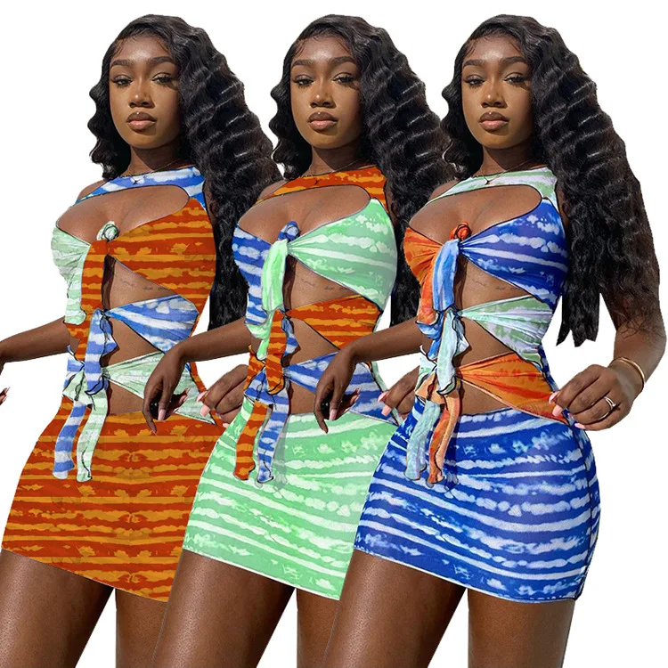 

Women's 2021 Summer New Fashion Dress Sexy Hollowed Out Dress Sleeveless Round Neck