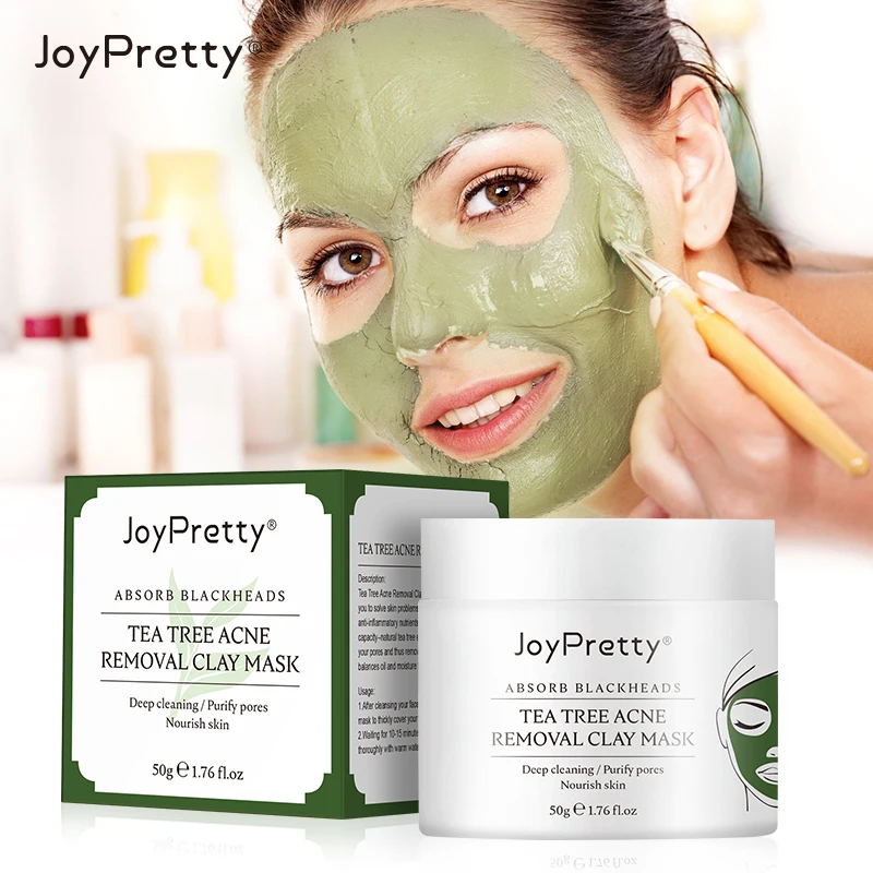 

Private Label OEM Deep Cleansing Clay Mask Anti-aging Acne Removal Whitening Clean Green Tea Tree Clay Face Mud Mask Facial