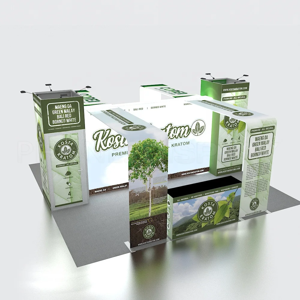 
6x6 eye catching custom graphic LED backlit Exhibition Booth for any fair show 