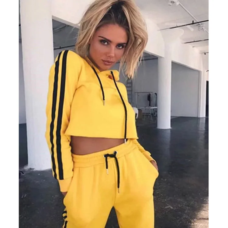 
Private label latest design tracksuits for women winter gym training hoodie tracksuit set 