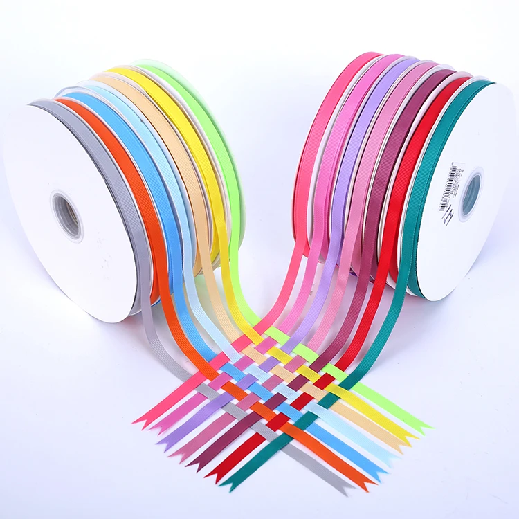 

Factory Custom with Logo printed Solid Color Grosgrain Ribbon 3mm Ribbon, Customizable
