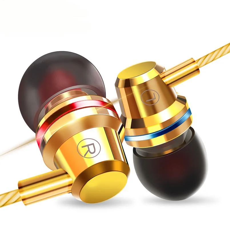 

3.5mm Metal Wired Earphone G60 Extra Bass PC Subwoofer Headset In Ear Metal Sports Music Mobile Phone Earphone With Mic, Black/gold/silver/rose gold/red