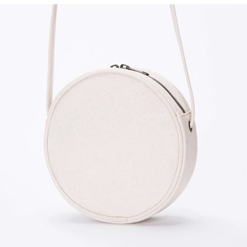 

New Arrivals 2020 Fashion Handbags Canvas Crossbody Circle Bag Handbag Custom Canvas Tote Bags Canvas Round Bag with Zipper