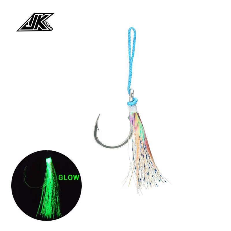 

Hot Sale JK Fishing PAS-L Power Single Assist Hook Set Bright UV and Luminous tinse Fishing Hooks