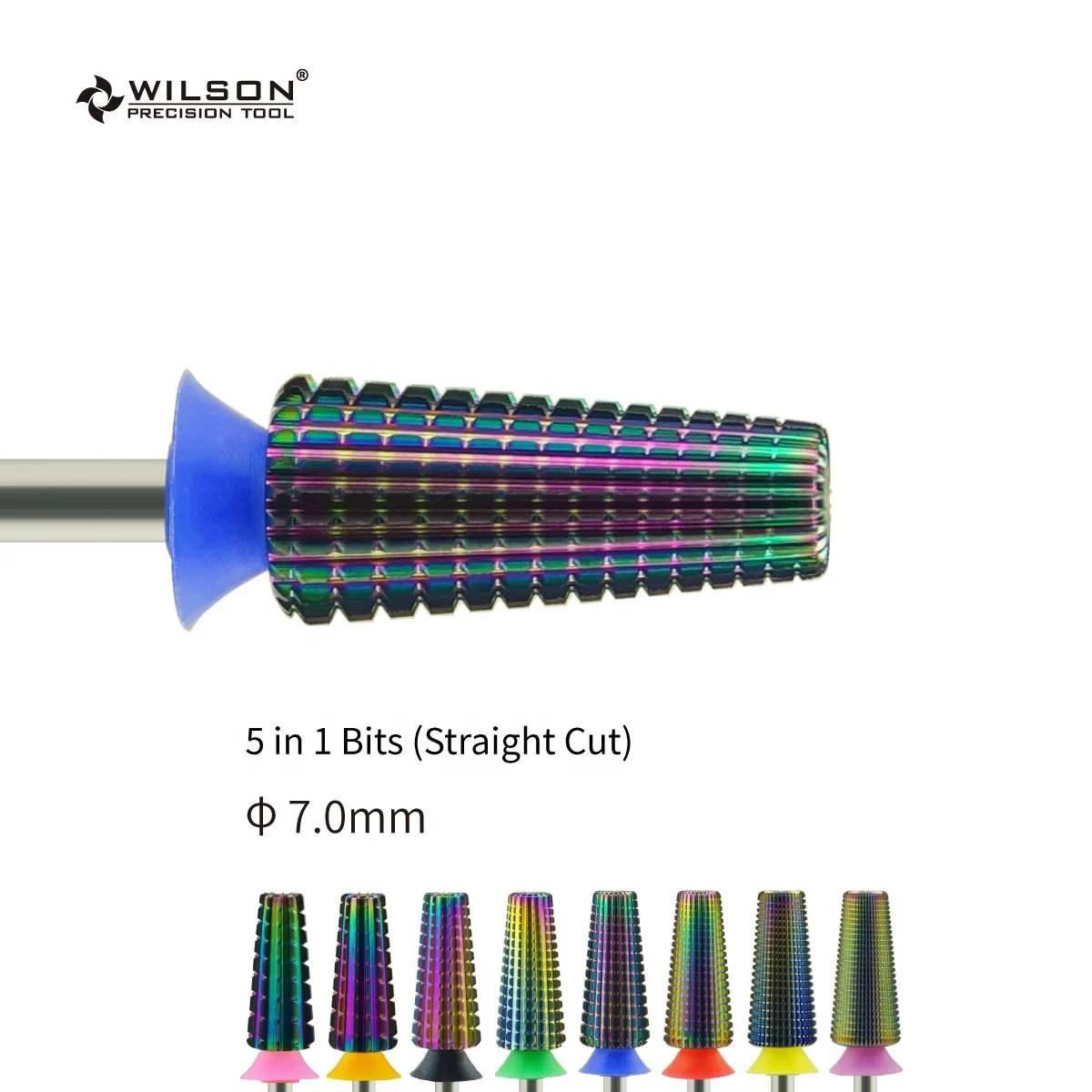 

RTS/7.0mm 5 in 1 Bits (Straight Cut)/ Rainbow Coating well sun Best Quality nail polish tool 2.35mm carbide nail bit