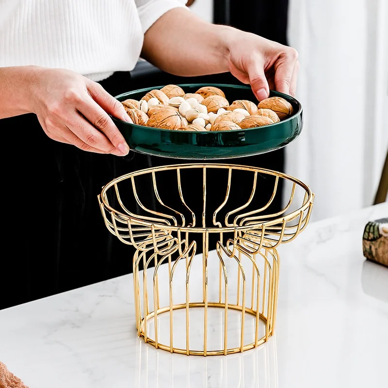 

Vintage Style Ceramic Fruit Snack Plate Counter Top Fruit Basket Tray Stand Food Storage Basket Household Decoration