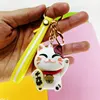 ZWD009 Bag car silicone high-end gift pendant net red pvc pendant Creative new Korean version of the lucky cat key chain