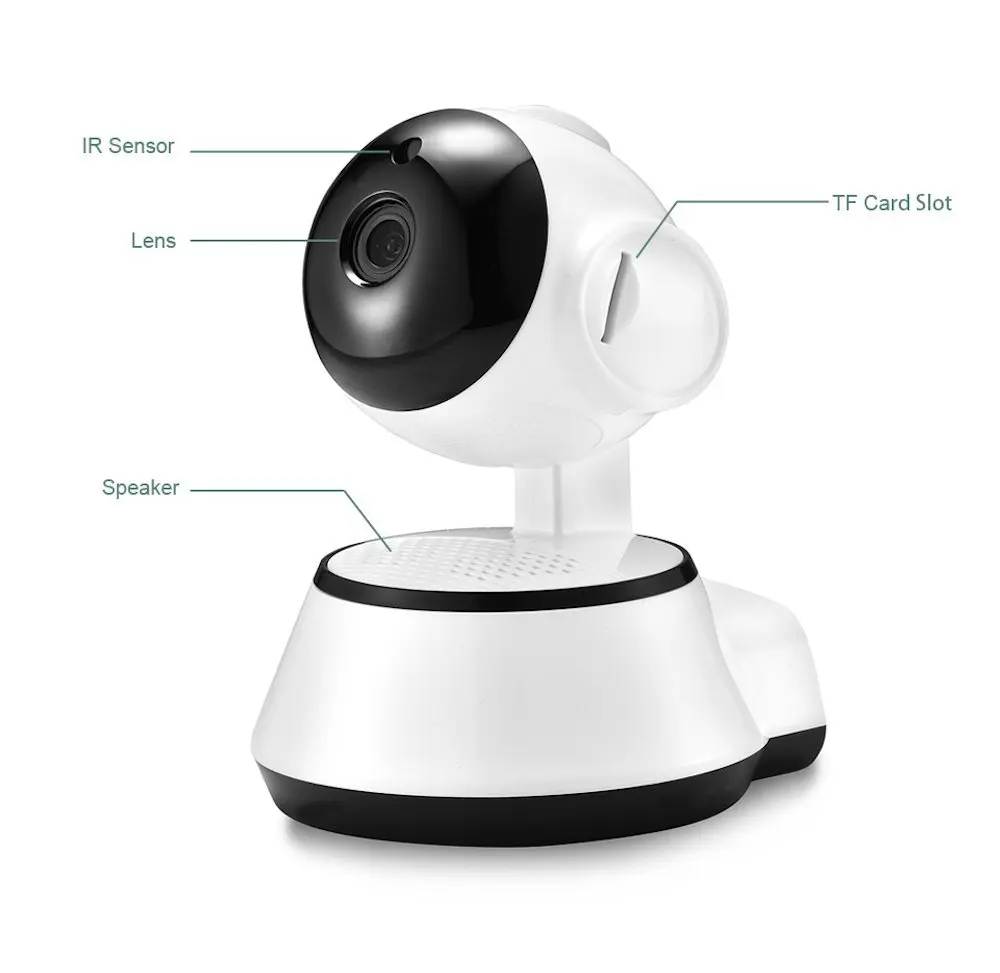 Verto HD 720P 1.0MP 360 degree mini robot baby monitor v380 wifi ip camera