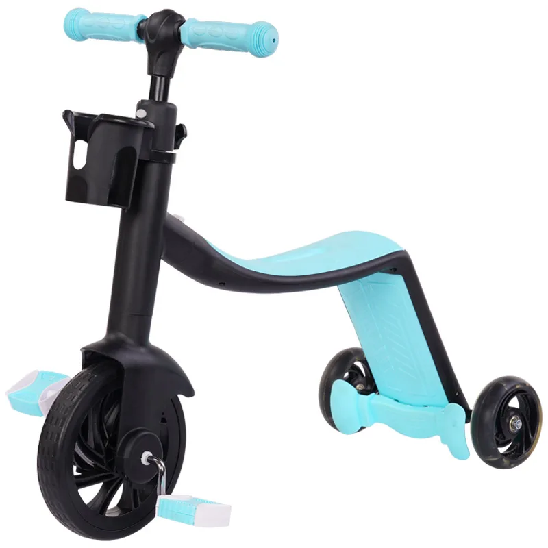 

Hot sale 3 in 1 kid scooters foot scooters for kids tricycle children's balance bike ride on car children scooter cheap price, Blue