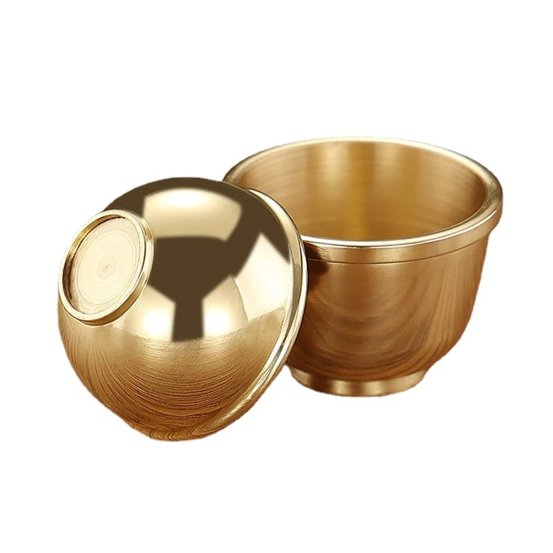 

Amazon Hot Selling Brass Gold Color Thicken Copper Beer Cup Food Grade Custom Logo Outdoor Mini Tea Cup, Silver