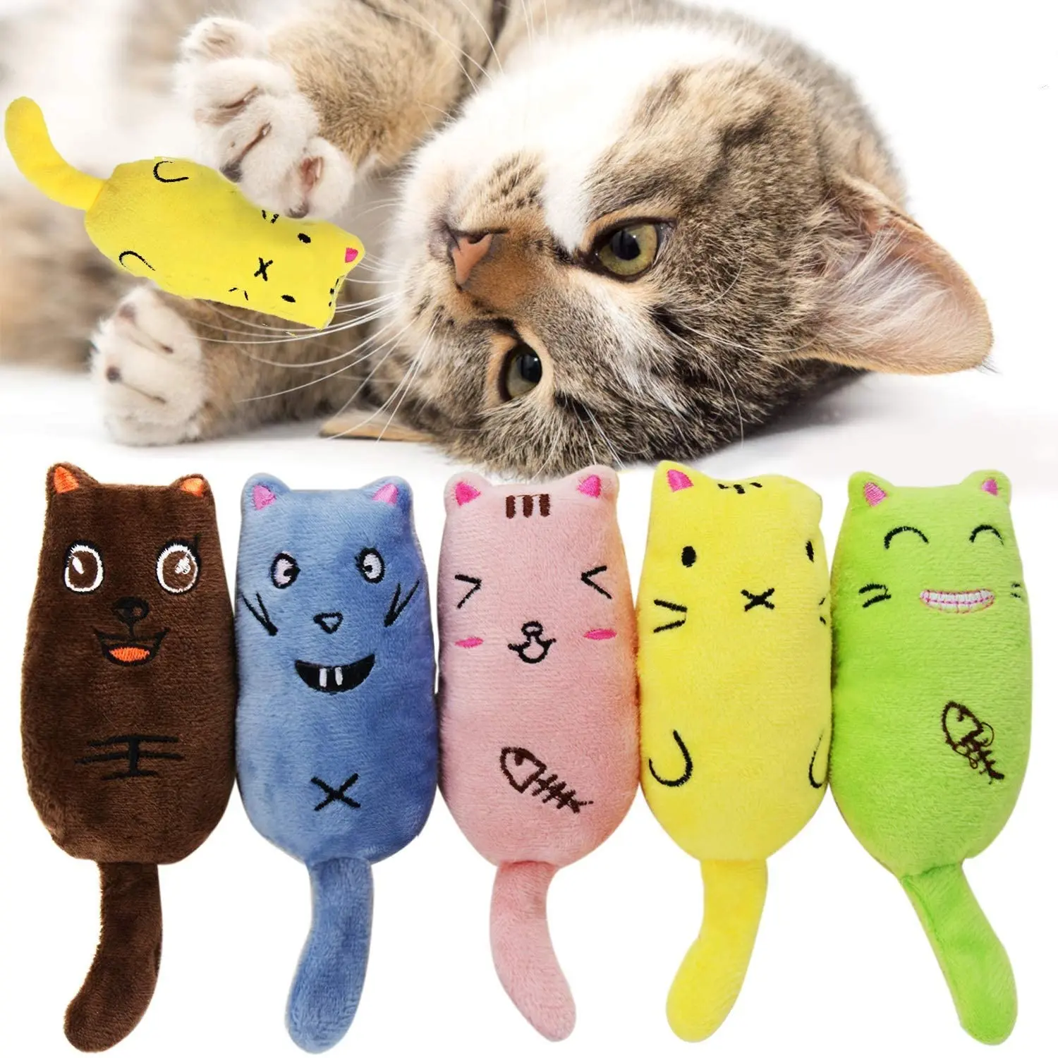 

Teeth Grinding Catnip Cat Toys Interactive Fidget Toy Claw Thumb Plush Bite Resistant Pillow Pet Toys for Cats Kitten Products