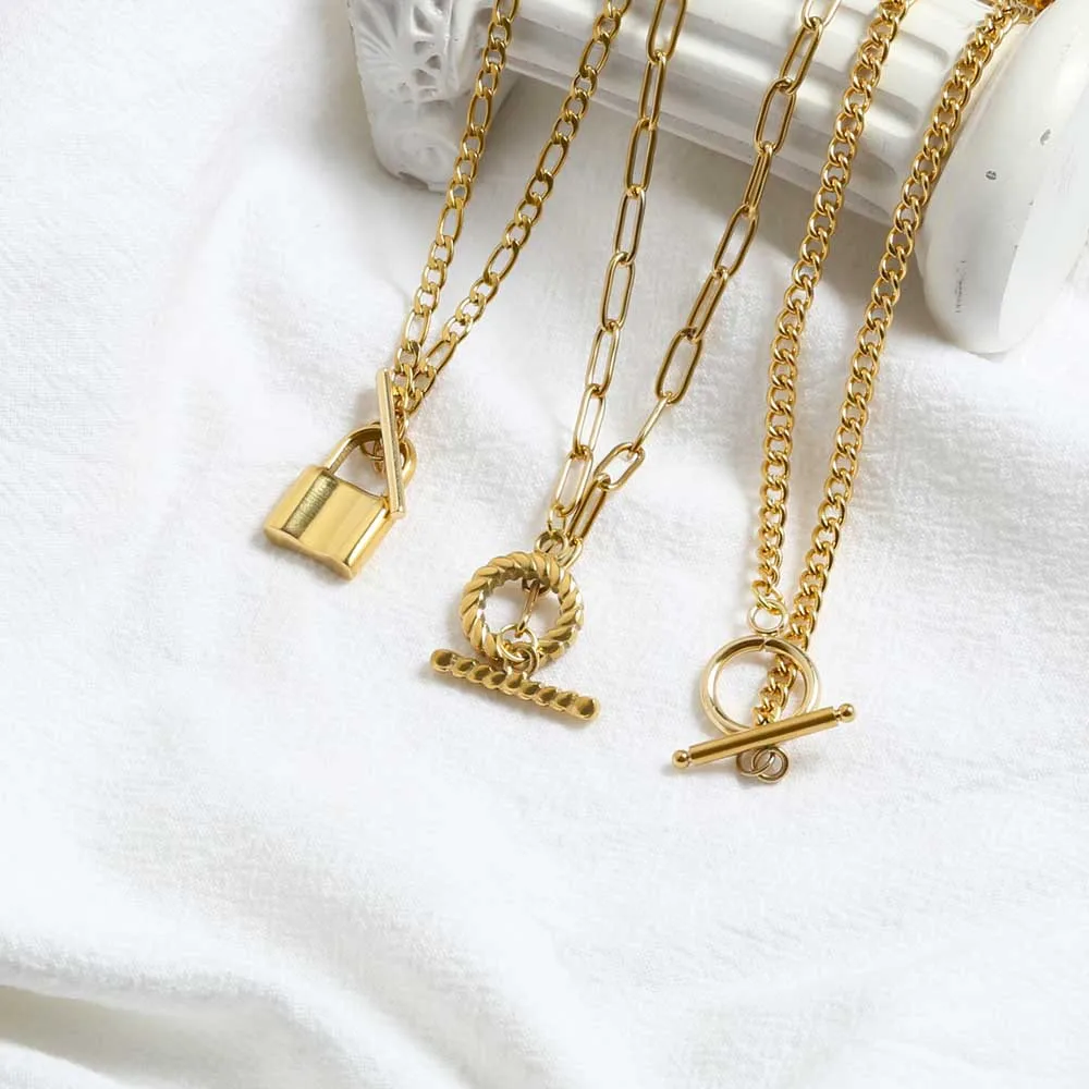 

Manufacturer custom high quality stainless steel jewelry wholesale long chain necklace women 18k gold jewellery