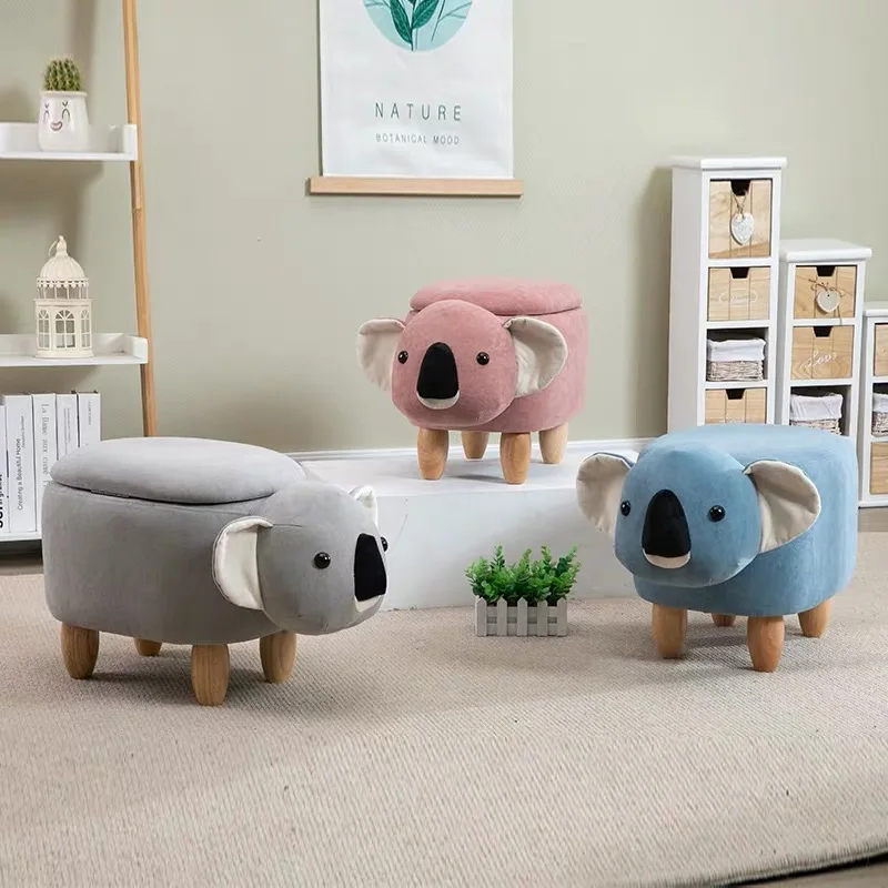 Home Furniture Foot Stool Animal Storage Stool Animal Elephant Kids