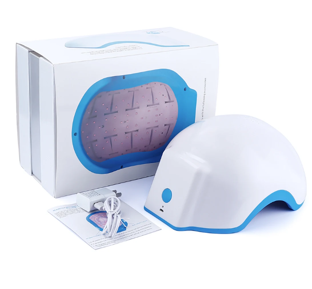 

YanYi Portable Laser Anti-hair Loss Treatment Hair Growth Helmet, White ,blue