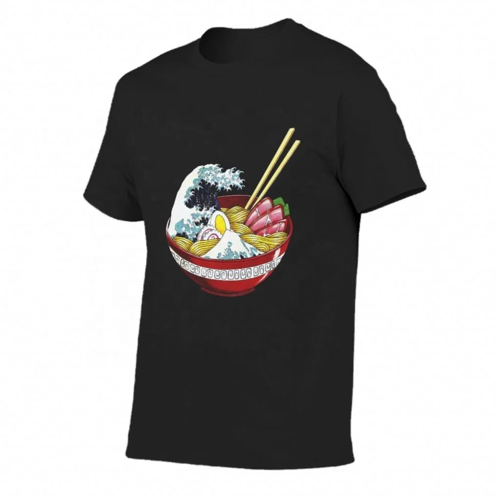 

High Quality Factory Price Logo Printing Great Wave Ramen Bowl Tshirt Fashion Men's Tshirts