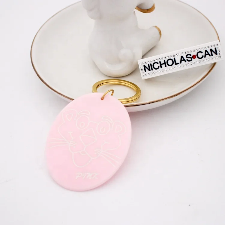Canyuan custom print hotel key tag heart shaped acetate/acrylic key ring charms for girl