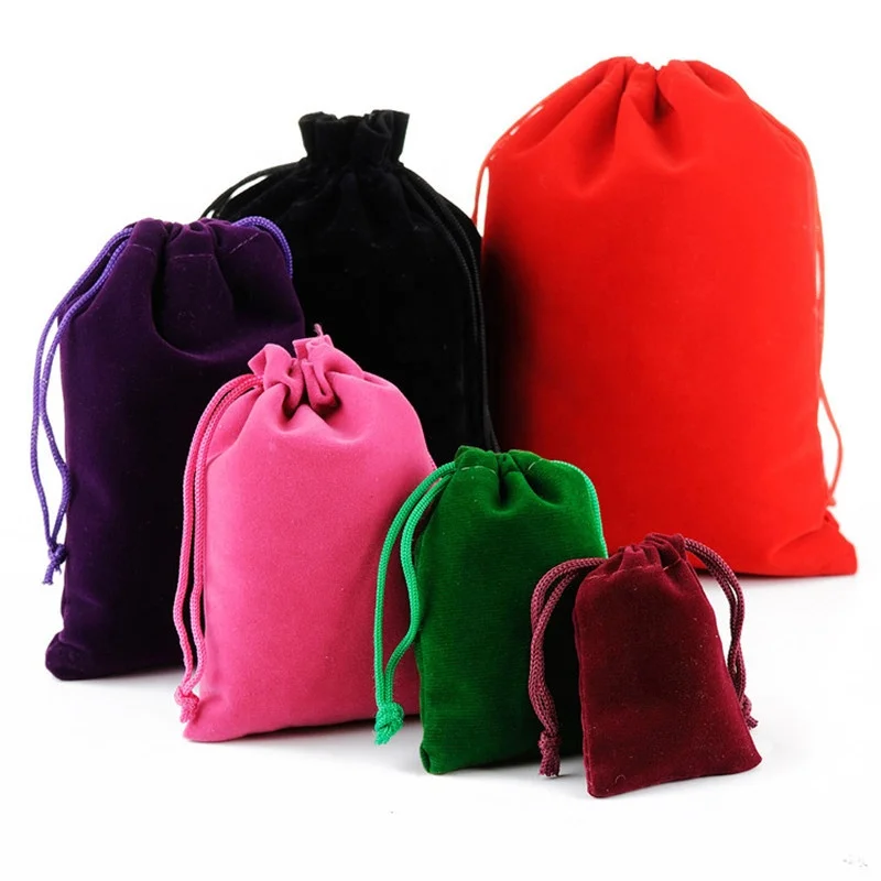 

Ready To Ship Large 30*40Cm Assorted Colors Drawstring Bag Flannelette Bag For Jewelry Cosmetic Hat Clothes Storage