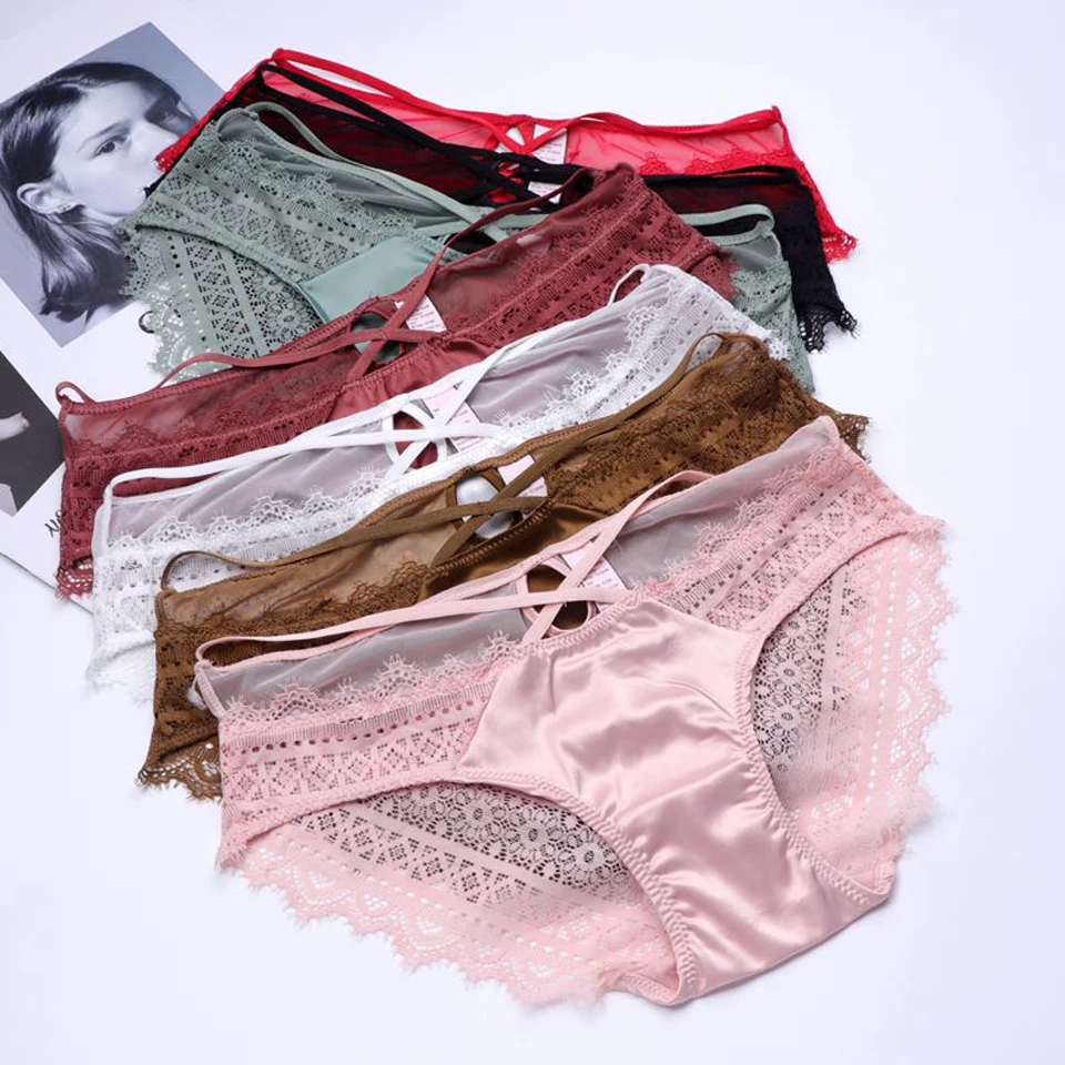 

Women's Panties Lady Panty Big Teenage Girls Sexy Silk Patchwork Lace Short Underwear Panties Wholesale Clothes