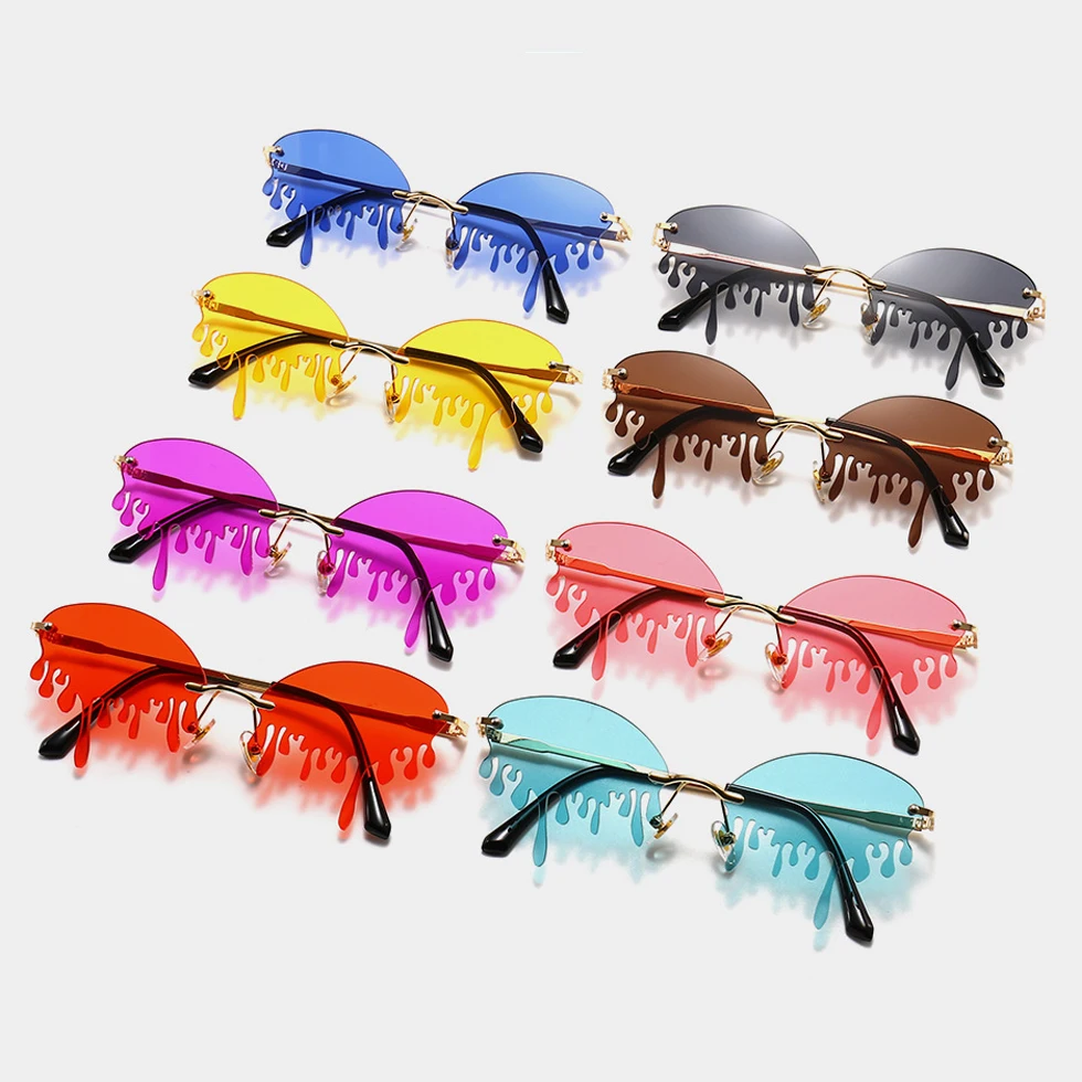 

2020 New Design Water Drip Drop Tear Shades Sunglasses Driping Water Newest Women Sun Glasses Party Shades Fashion Sunglasses PC, As pictures show