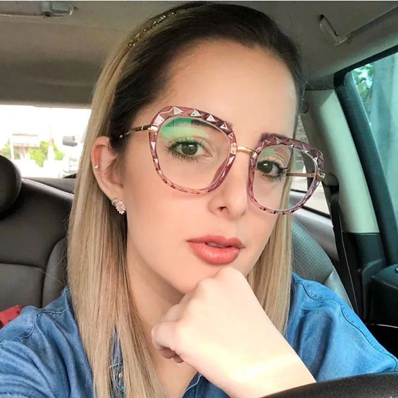 

HBK New Fashion clima recta round TR90 frame anti-blue female optical glasses