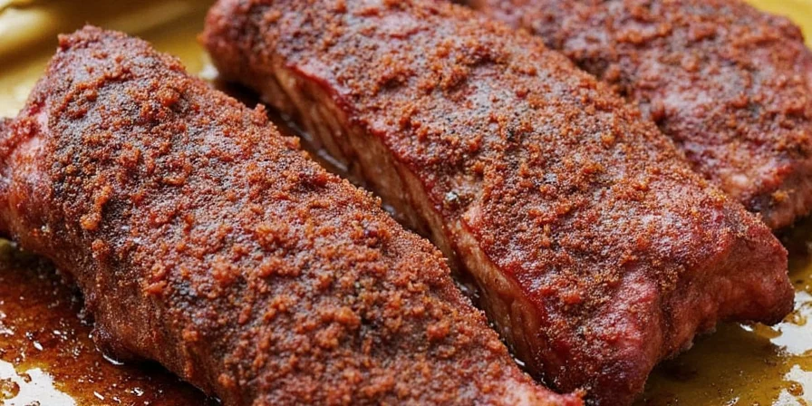Ribs with too thick a rub