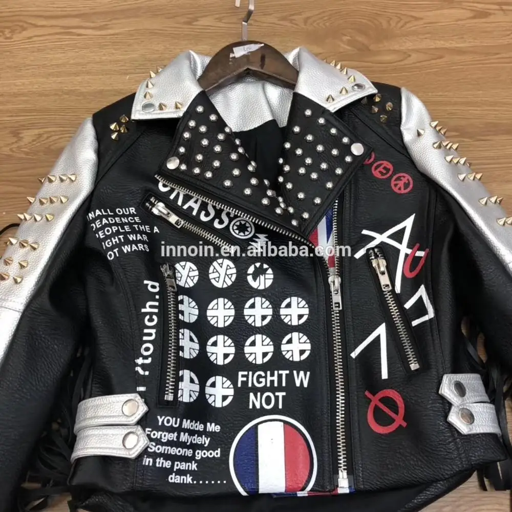 

China Factory Direct Sale Women Fashion Leather Jacket Punk Street Jacket