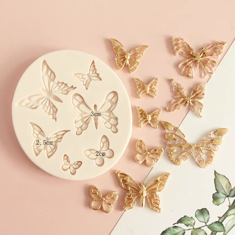

Butterfly Pattern Fondant Cake Baking Mold Chocolate Candy DIY Molds Cake Decoration Tools Kitchen Accessories, As picture
