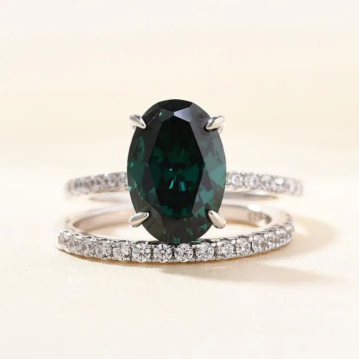 

Sterling Silver Wedding Rings High Carbon Diamond 925 Silver Zircon Stone Finger Ring For Ladies