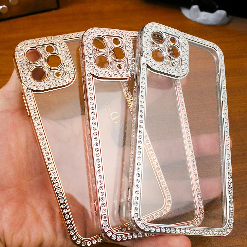 

TPU diamond phone case protector for iphone 14 pro max with camera lens protector film full protective case for iphone14 pro