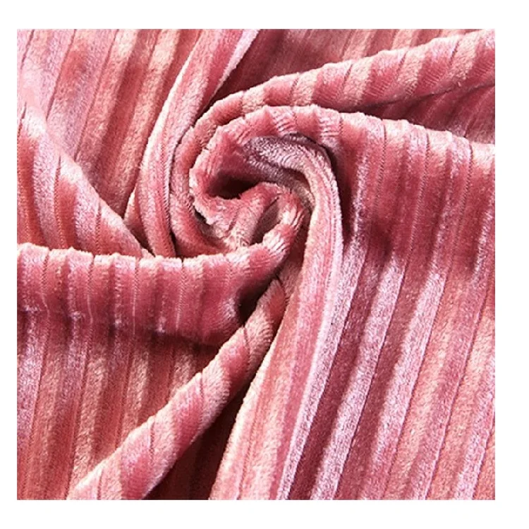 

100% Polyester Stripe Miscellaneous Velvet Fabric Dense Velvet Weft Knitting Fabric for Dress Shirt Clothes