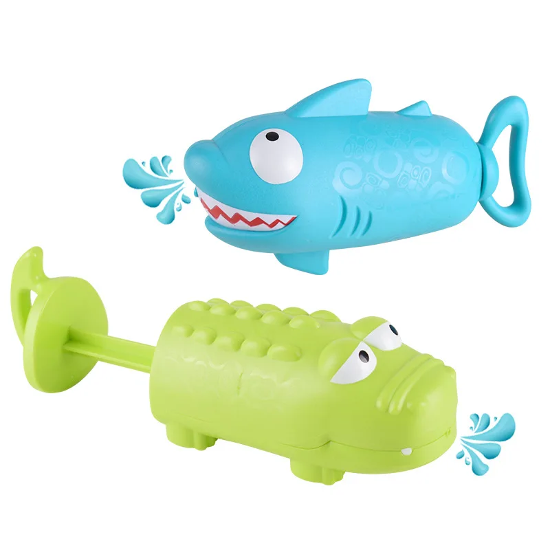 

Children's animal water cannon crocodile shark water spray pump gun summer boys and girls play water bath beach toys, White