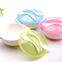 

2019 hot new products unbreakable baby feeding products suction bowl with spoon fork set for kids