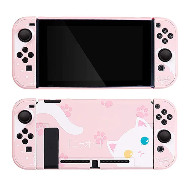 

GeekShare Pink Cute Cat PC Protective Shell Case Console Joy Con Cover for Nintendo Switch